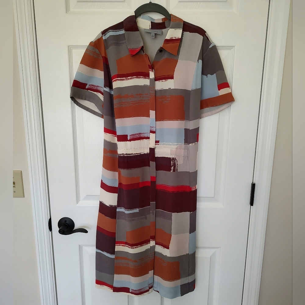 Classiques Entier Silk Multicolor Shirtdress Career Size 14